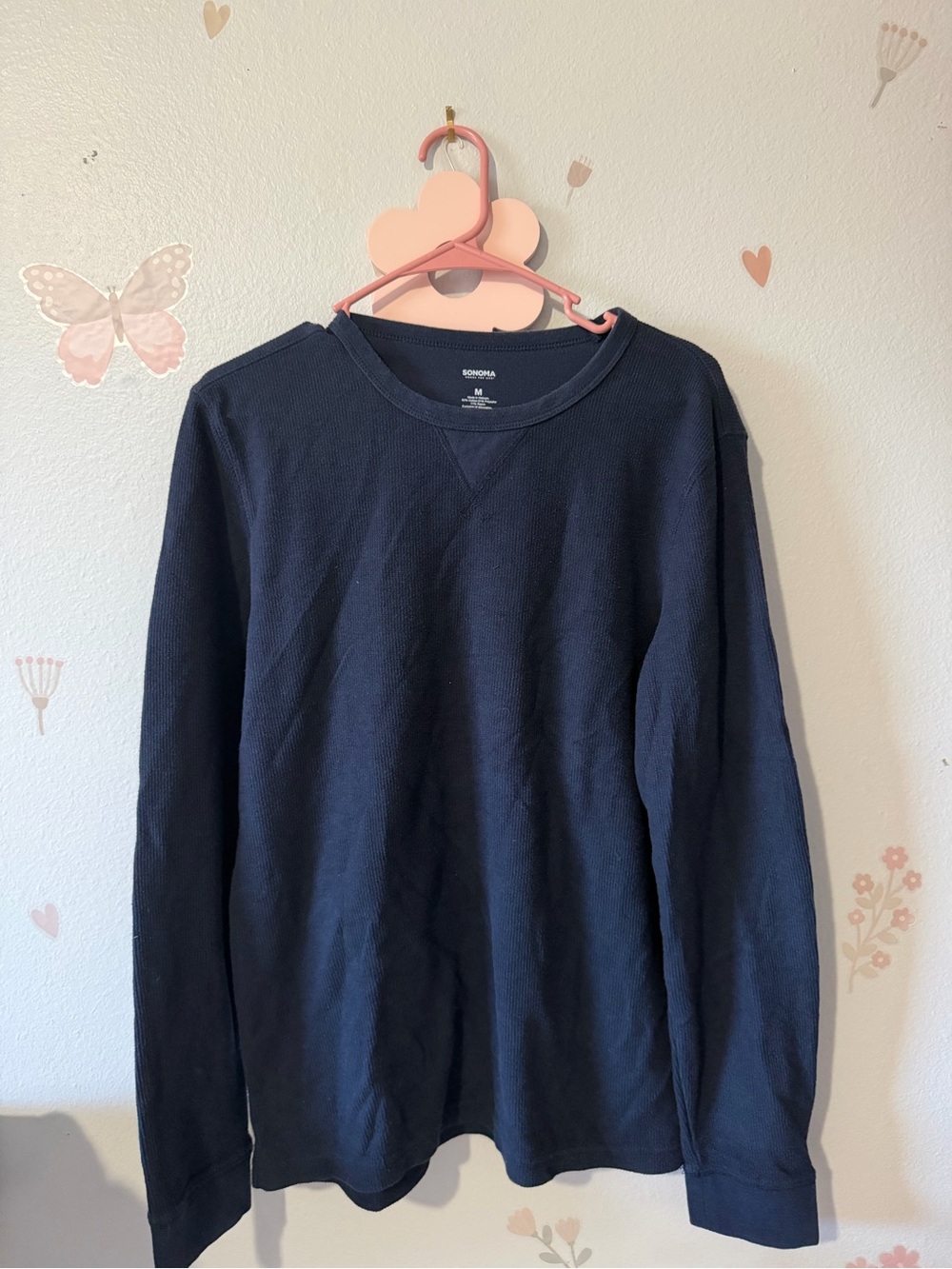 Sonoma Navy Long-Sleeve Crewneck